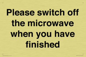 Please switch off the microwave when you have finished